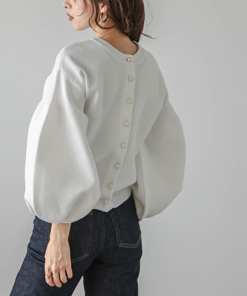 AMELY（エミリー）の「2wayパールニットカーディガン（カーディガン/ボレロ・レディース・ホワイト/ライトグレー/ブラック/ベージュ/ミント/モカ・フリー）」の10枚目の写真