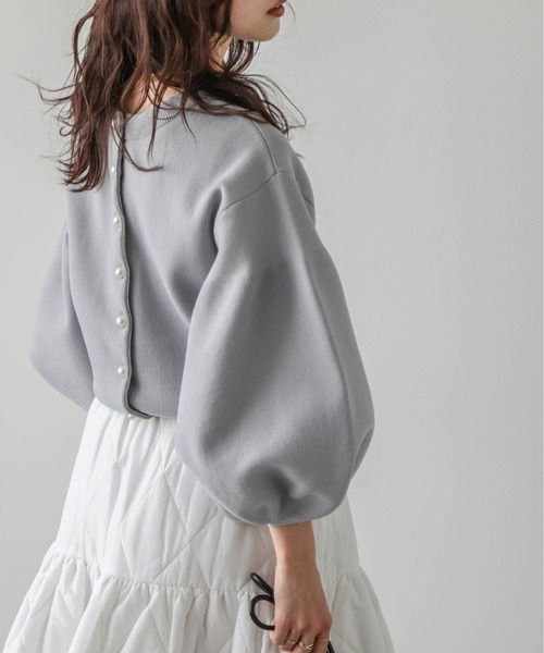 AMELY（エミリー）の「2wayパールニットカーディガン（カーディガン/ボレロ・レディース・ホワイト/ライトグレー/ブラック/ベージュ/ミント/モカ・フリー）」の17枚目の写真