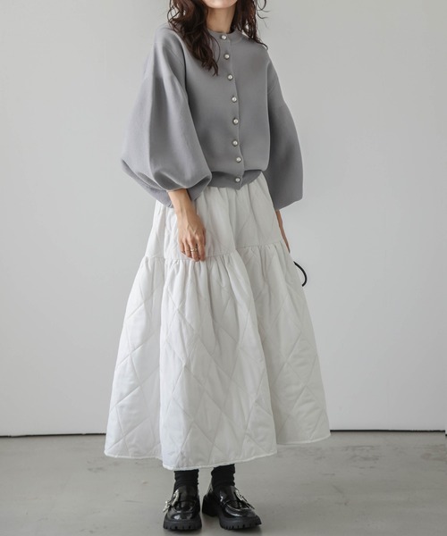 AMELY（エミリー）の「2wayパールニットカーディガン（カーディガン/ボレロ・レディース・ホワイト/ライトグレー/ブラック/ベージュ/ミント/モカ・フリー）」の18枚目の写真