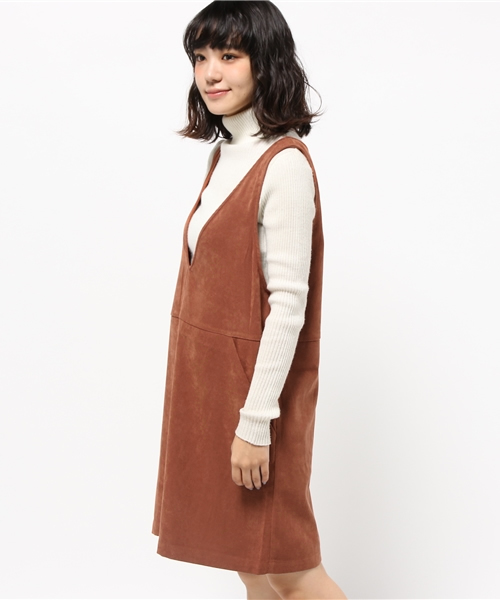 mystic（ミスティック）の「【mystic】Vネックワンピース（ワンピース・レディース・キャメル/グレー/ブラック・ﾌﾘ-）」の5枚目の写真