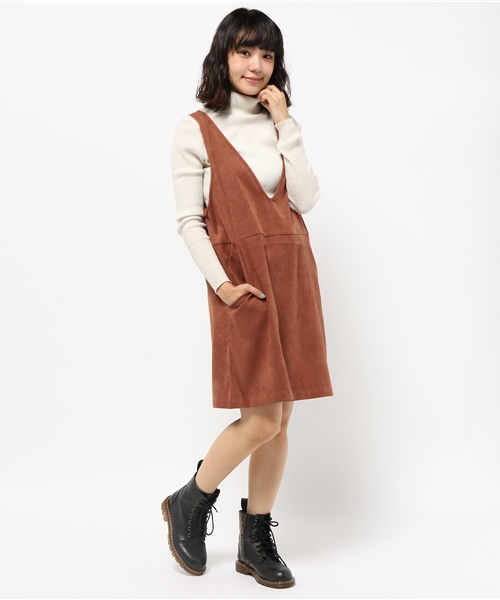 mystic（ミスティック）の「【mystic】Vネックワンピース（ワンピース・レディース・キャメル/グレー/ブラック・ﾌﾘ-）」の7枚目の写真