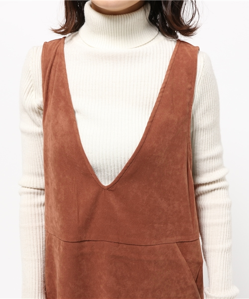 mystic（ミスティック）の「【mystic】Vネックワンピース（ワンピース・レディース・キャメル/グレー/ブラック・ﾌﾘ-）」の8枚目の写真