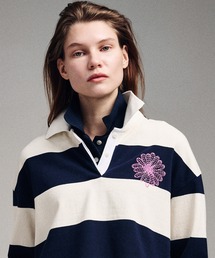 Mardi Mercrediポロシャツ 長袖 RUGBY SHIRT STRIPE FLOWER（ポロシャツ）｜Mardi Mercredi