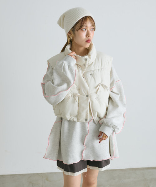 w closet(ダブルクローゼット)の「【4色展開】ニット帽(キャップ・レディース・オフホワイト/グレー/ピンク/パープル・FREE)」の10枚目の写真