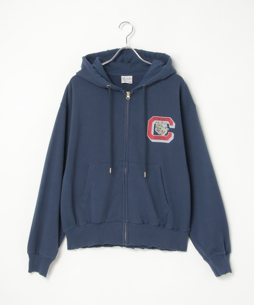 POWER TO THE PEOPLE(パワートゥーザピープル)の「カレッジプリント フルジップパーカー(パーカー・メンズ・グリーン/ライトグレー/ネイビー・M/L)」の4枚目の写真