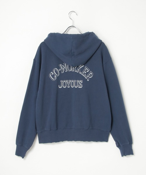 POWER TO THE PEOPLE(パワートゥーザピープル)の「カレッジプリント フルジップパーカー(パーカー・メンズ・グリーン/ライトグレー/ネイビー・M/L)」の5枚目の写真