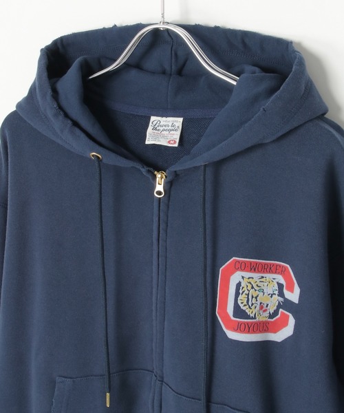 POWER TO THE PEOPLE(パワートゥーザピープル)の「カレッジプリント フルジップパーカー(パーカー・メンズ・グリーン/ライトグレー/ネイビー・M/L)」の6枚目の写真