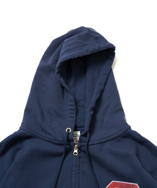 POWER TO THE PEOPLE(パワートゥーザピープル)の「カレッジプリント フルジップパーカー(パーカー・メンズ・グリーン/ライトグレー/ネイビー・M/L)」の17枚目の写真