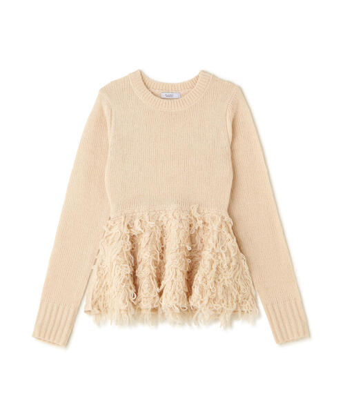 NATURAL BEAUTY BASIC(ナチュラルビューティーベーシック)の「◇ループペプラムニット(ニット/セーター・レディース・レッド/オフホワイト/グレー・FREE)」の18枚目の写真