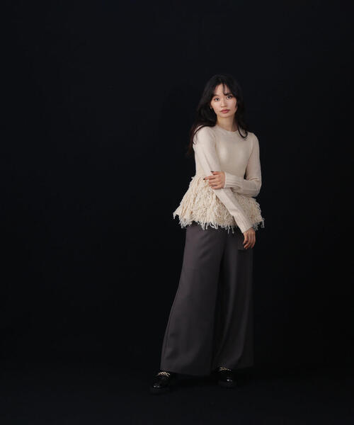 NATURAL BEAUTY BASIC(ナチュラルビューティーベーシック)の「◇ループペプラムニット(ニット/セーター・レディース・レッド/オフホワイト/グレー・FREE)」の19枚目の写真
