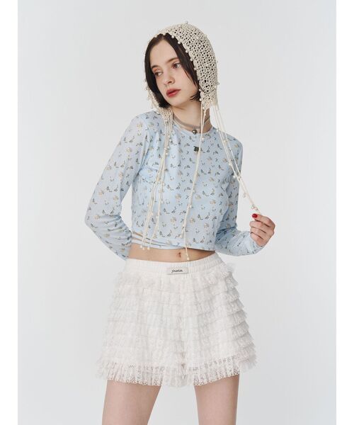 jouetie（ジュエティ）の「レースティアードフリルショートパンツ（その他パンツ・レディース・ブラック/オフホワイト/カーキ・MEDIUM）」の22枚目の写真