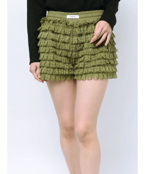 jouetie（ジュエティ）の「レースティアードフリルショートパンツ（その他パンツ・レディース・ブラック/オフホワイト/カーキ・MEDIUM）」の17枚目の写真