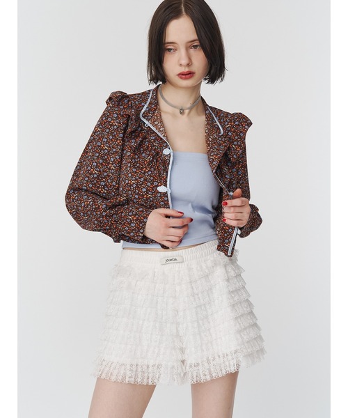 jouetie（ジュエティ）の「レースティアードフリルショートパンツ（その他パンツ・レディース・ブラック/オフホワイト/カーキ・MEDIUM）」の7枚目の写真