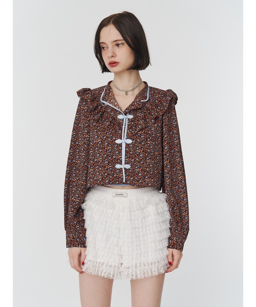 jouetie（ジュエティ）の「レースティアードフリルショートパンツ（その他パンツ・レディース・ブラック/オフホワイト/カーキ・MEDIUM）」の6枚目の写真