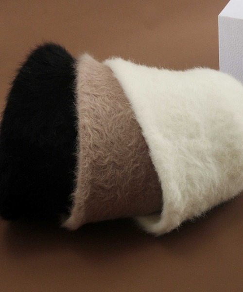 SPIGA（スピーガ）の「シャギーバケットハット（ニットキャップ/ビーニー・レディース・ブラウン/ピンク/ホワイト/ブラック・FREE）」の5枚目の写真