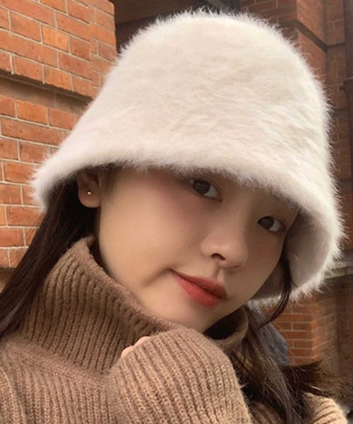 SPIGA（スピーガ）の「シャギーバケットハット（ニットキャップ/ビーニー・レディース・ブラウン/ピンク/ホワイト/ブラック・FREE）」の6枚目の写真