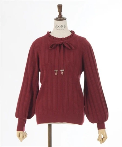 axes femme（アクシーズファム）の「花チャーム機能付リボンニット（ニット/セーター・レディース・キナリ/ブラック/ワイン・FREE）」の17枚目の写真