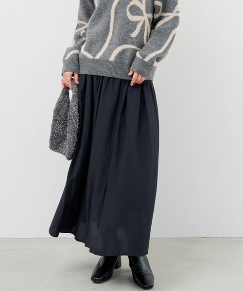 refinedworks（リファインドワークス）の「【refinedworks】消しプリーツの新鮮見えするありそうでなかったスカート（スカート・レディース・アイボリー/ブルー/ブラック・FREE）」の3枚目の写真