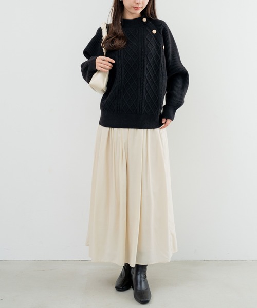 refinedworks（リファインドワークス）の「【refinedworks】消しプリーツの新鮮見えするありそうでなかったスカート（スカート・レディース・アイボリー/ブルー/ブラック・FREE）」の5枚目の写真