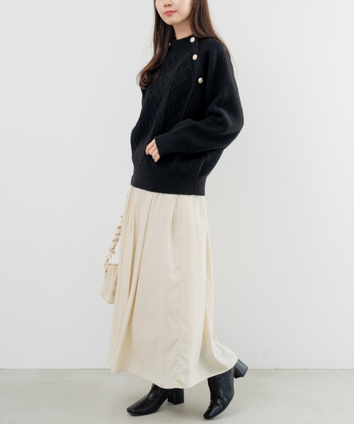 refinedworks（リファインドワークス）の「【refinedworks】消しプリーツの新鮮見えするありそうでなかったスカート（スカート・レディース・アイボリー/ブルー/ブラック・FREE）」の7枚目の写真