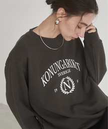 カレッジロゴ スウェット トレーナー フロッキー/刺繍