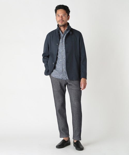 men's bigi リネン 麻 ジップアップ ブルゾン MEN'S BIGI - MEN'S BIGI メンズビギ 春夏 麻 リネン混☆ ダブル