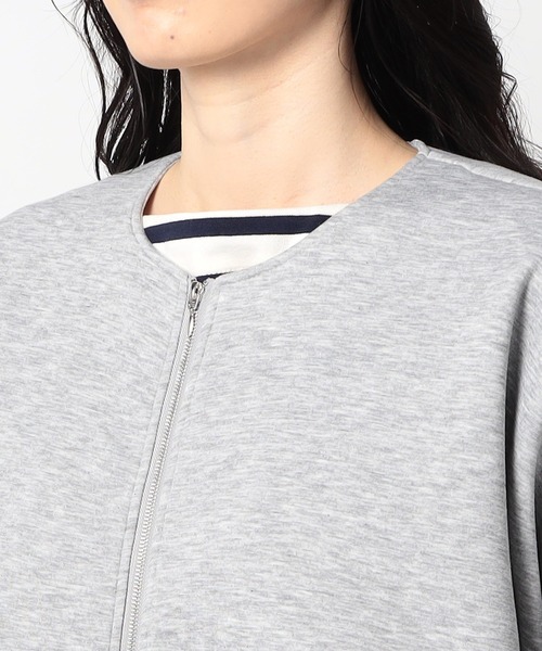 Grand PARK（グランドパーク）の「ドルマンダーツスリーブライトダンボール素材　切替ブルゾン（ブルゾン・レディース・アイボリー/杢グレー/カーキ・FREE）」の10枚目の写真