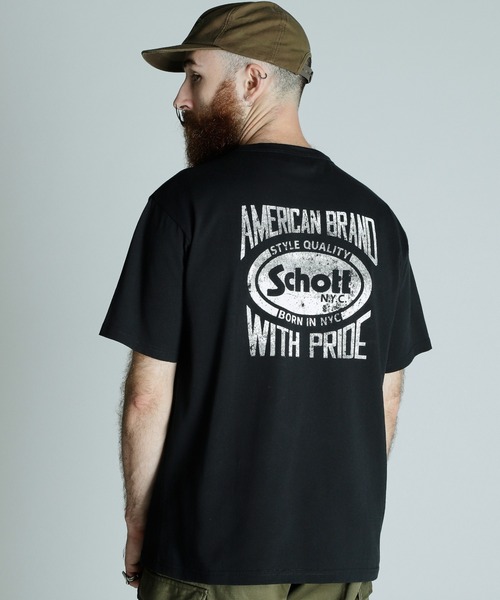 schott（ショット）の「Schott/ショット/T-SHIRT AMERICAN BRAND WITH PRIDE/Tシャツ アメリカンブランド ウィズ プライド（Tシャツ/カットソー・メンズ・ブラック/ホワイト/ネイビー・M/L/XL/2XL）」の6枚目の写真