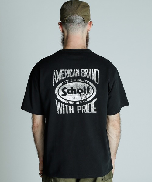 schott（ショット）の「Schott/ショット/T-SHIRT AMERICAN BRAND WITH PRIDE/Tシャツ アメリカンブランド ウィズ プライド（Tシャツ/カットソー・メンズ・ブラック/ホワイト/ネイビー・M/L/XL/2XL）」の11枚目の写真