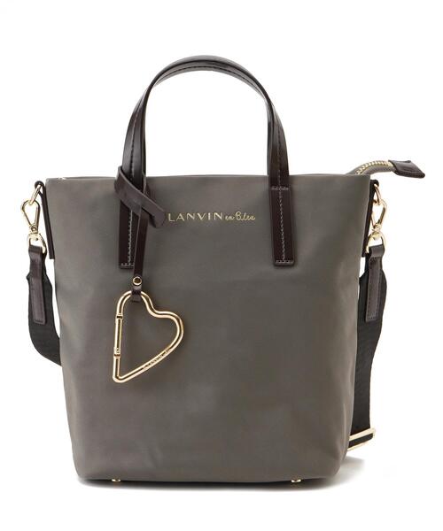 LANVIN en Bleu（ランバンオンブルー）の「マルク　ハートカラビナ小トート 484211（トートバッグ・レディース・チャコールグレー/ブラック・FREE）」の4枚目の写真