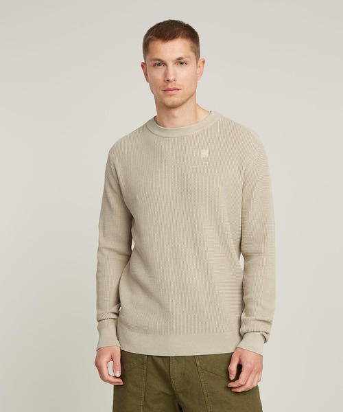 G-STAR RAW (ジースターロゥ) Core Knit （コアニット） ハイゲージ ニット クルーネック セーター G-STAR RAW (ジースターロゥ) Core Knit （コアニット