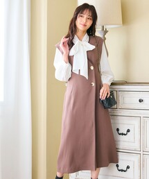 Feroux | 【洗える】バイカラートリム ジャンパースカート(スカート)