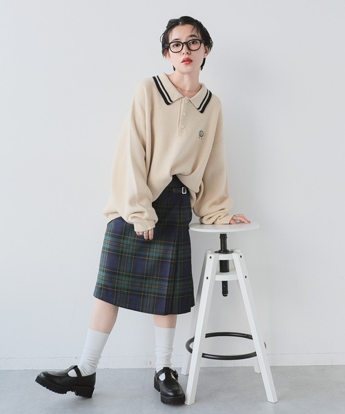 RAGEBLUE（レイジブルー）の「ワンポイントロゴ刺繍/ニットポロシャツ（ポロシャツ・メンズ・オフホワイト/ネイビー/グリーン・LARGE/MEDIUM）」の9枚目の写真