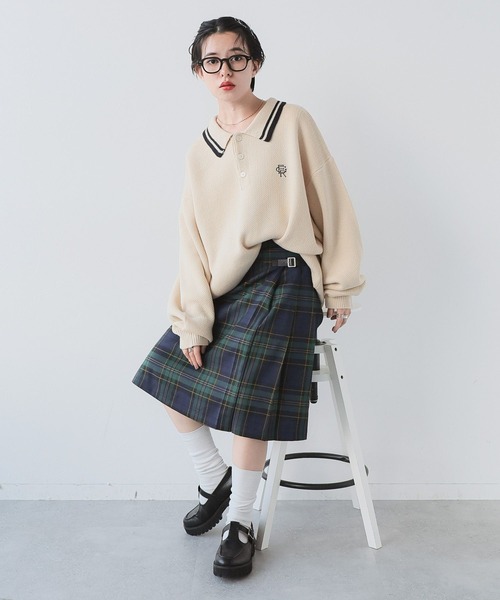 RAGEBLUE（レイジブルー）の「ワンポイントロゴ刺繍/ニットポロシャツ（ポロシャツ・メンズ・オフホワイト/ネイビー/グリーン・LARGE/MEDIUM）」の10枚目の写真