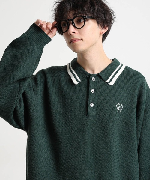 美品 M ルイヴィトン LVロゴ ワンポイント刺繍 サマーニット ポロシャツ 紺 RAGEBLUE（レイジブルー） ポロシャツ ワンポイント刺繍/サマーニット