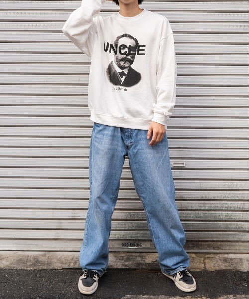 MODISH GAZE(モディシュガゼ)の「【MODISH GAZE】UNCLEクルーネックスウェット (CP)(スウェット・メンズ・オフホワイト/杢グレー/ブラック・L/M)」の10枚目の写真