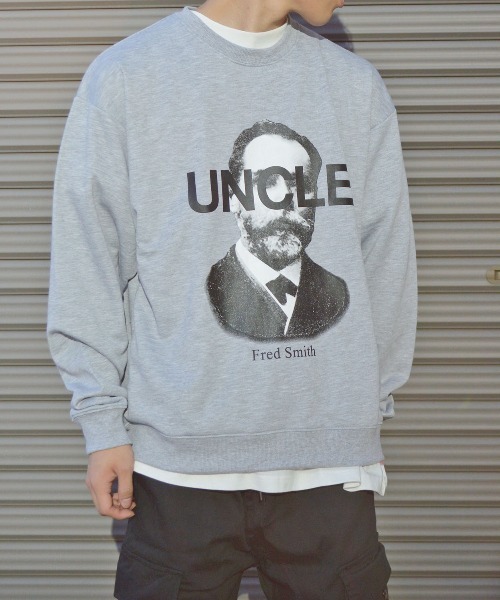 MODISH GAZE(モディシュガゼ)の「【MODISH GAZE】UNCLEクルーネックスウェット (CP)(スウェット・メンズ・オフホワイト/杢グレー/ブラック・L/M)」の15枚目の写真