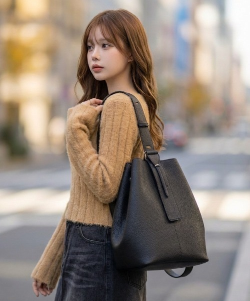 ポーチ付2WAYバケットワンショルダーバッグ（ショルダーバッグ）｜L