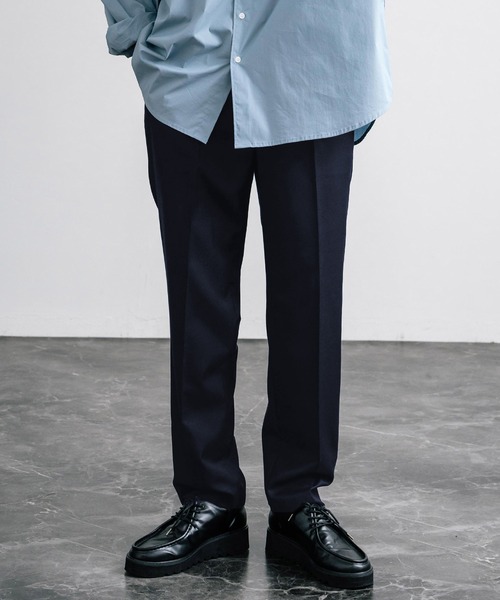 Rocky Monroe(ロッキーモンロー)の「センタープレスワイドテーパードワンタックスラックス(スラックス・メンズ・ブラック/ダークオリーブ/ダークベージュ/ダークネイビー/ダークブラウン/ブラウン/ダークグリーン/チャコールグレー・マルチサイズ)」の8枚目の写真