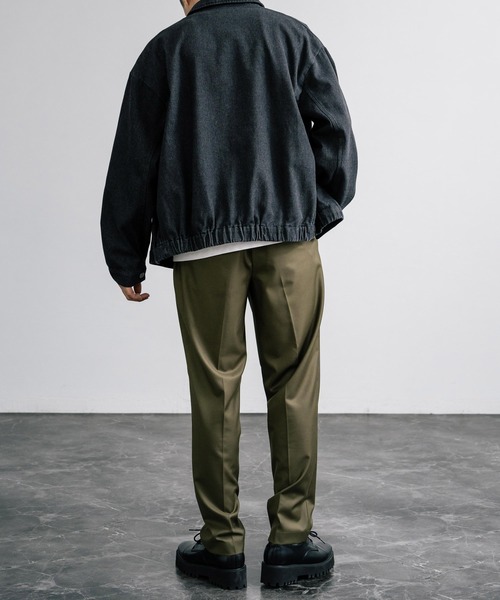 Rocky Monroe(ロッキーモンロー)の「センタープレスワイドテーパードワンタックスラックス(スラックス・メンズ・ブラック/ダークオリーブ/ダークベージュ/ダークネイビー/ダークブラウン/ブラウン/ダークグリーン/チャコールグレー・マルチサイズ)」の20枚目の写真