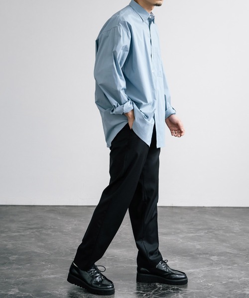 Rocky Monroe(ロッキーモンロー)の「センタープレスワイドテーパードワンタックスラックス(スラックス・メンズ・ブラック/ダークオリーブ/ダークベージュ/ダークネイビー/ダークブラウン/ブラウン/ダークグリーン/チャコールグレー・マルチサイズ)」の12枚目の写真