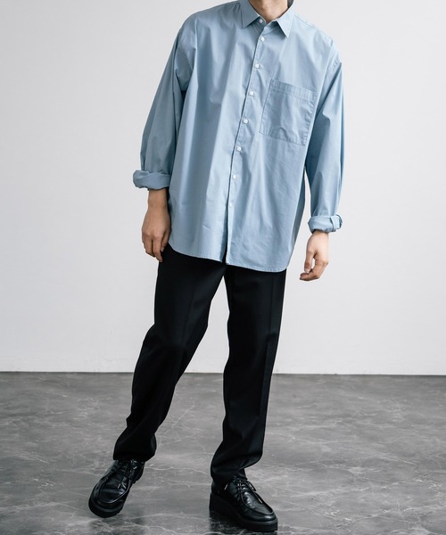 Rocky Monroe(ロッキーモンロー)の「センタープレスワイドテーパードワンタックスラックス(スラックス・メンズ・ブラック/ダークオリーブ/ダークベージュ/ダークネイビー/ダークブラウン/ブラウン/ダークグリーン/チャコールグレー・マルチサイズ)」の11枚目の写真