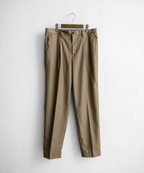 Rocky Monroe(ロッキーモンロー)の「センタープレスワイドテーパードワンタックスラックス(スラックス・メンズ・ブラック/ダークオリーブ/ダークベージュ/ダークネイビー/ダークブラウン/ブラウン/ダークグリーン/チャコールグレー・マルチサイズ)」の21枚目の写真