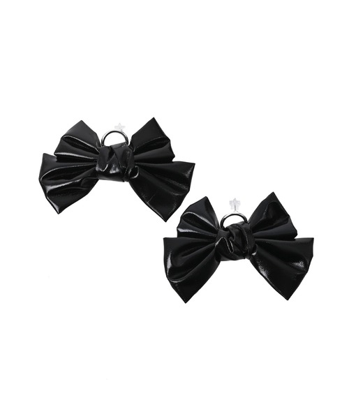 Narcissus（ナルシス）の「【Narcissus】メタリックリボンピアス（ピアス（両耳用）・レディース・ブラック/シルバー・FREE）」の4枚目の写真