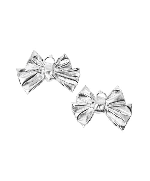 Narcissus（ナルシス）の「【Narcissus】メタリックリボンピアス（ピアス（両耳用）・レディース・ブラック/シルバー・FREE）」の8枚目の写真