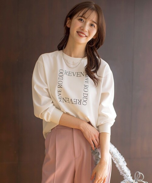 ANY SIS（エニィスィス）の「【洗える】2wayストレッチジョーゼットロゴ ロンT（Tシャツ/カットソー・レディース・ホワイト系1/ライラック系1/ライラック系/ホワイト系・0）」の15枚目の写真
