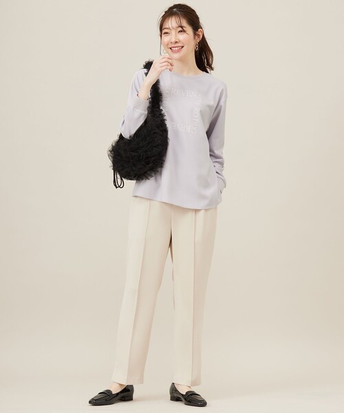 ANY SIS（エニィスィス）の「【洗える】2wayストレッチジョーゼットロゴ ロンT（Tシャツ/カットソー・レディース・ホワイト系1/ライラック系1/ライラック系/ホワイト系・0）」の22枚目の写真