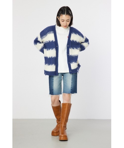 RODEO CROWNS WIDE BOWL(ロデオクラウンズワイドボウル)の「Grunge Border Knit カーディガン(カーディガン/ボレロ・レディース・オレンジ系その他/ピンク系その他/ブルー系その他3・FREE)」の14枚目の写真