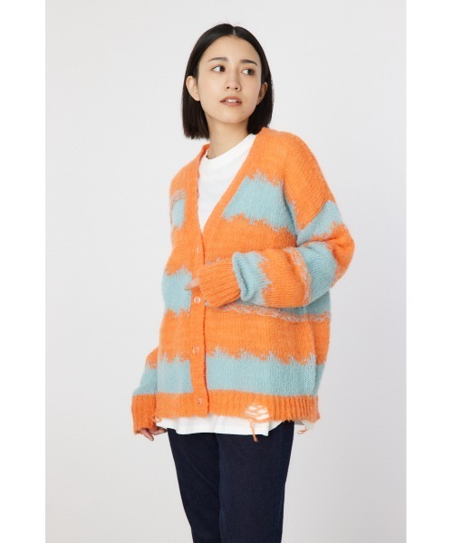 RODEO CROWNS WIDE BOWL(ロデオクラウンズワイドボウル)の「Grunge Border Knit カーディガン(カーディガン/ボレロ・レディース・オレンジ系その他/ピンク系その他/ブルー系その他3・FREE)」の16枚目の写真
