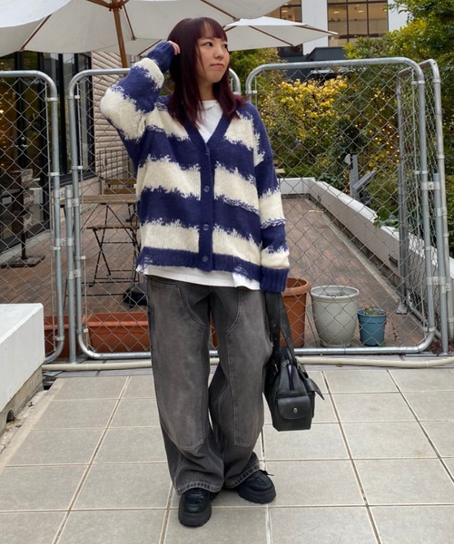 RODEO CROWNS WIDE BOWL(ロデオクラウンズワイドボウル)の「Grunge Border Knit カーディガン(カーディガン/ボレロ・レディース・オレンジ系その他/ピンク系その他/ブルー系その他3・FREE)」の10枚目の写真